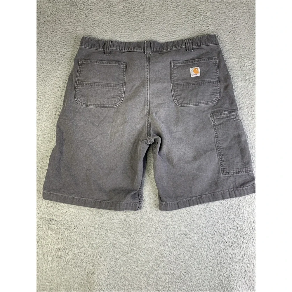 Carhartt Shorts Mens 40 Waist 38 Gray Relaxed Fit Rugged Flex Lightly Distressed